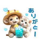 夏 猛暑 酷暑♡キリンとネコ（個別スタンプ：6）