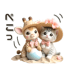 夏 猛暑 酷暑♡キリンとネコ（個別スタンプ：8）