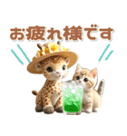 夏 猛暑 酷暑♡キリンとネコ（個別スタンプ：10）