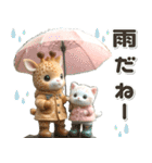 夏 猛暑 酷暑♡キリンとネコ（個別スタンプ：14）