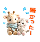 夏 猛暑 酷暑♡キリンとネコ（個別スタンプ：27）