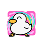 動く！カラフル背景あひるちゃん（個別スタンプ：1）