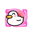 動く！カラフル背景あひるちゃん（個別スタンプ：4）