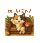にゃんこスタンプ＊ふわふわ三毛猫風（個別スタンプ：8）