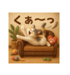 にゃんこスタンプ＊ふわふわ三毛猫風（個別スタンプ：34）