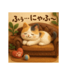 にゃんこスタンプ＊ふわふわ三毛猫風（個別スタンプ：35）