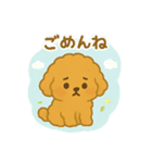 プードル 日本語＆韓国語（個別スタンプ：3）