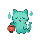おばけネコ 提灯パレード（個別スタンプ：4）
