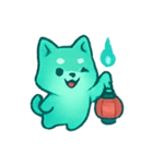 おばけ柴犬 提灯パレード（個別スタンプ：3）