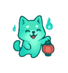 おばけ柴犬 提灯パレード（個別スタンプ：5）