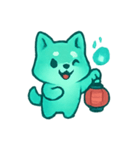 おばけ柴犬 提灯パレード（個別スタンプ：6）