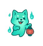 おばけ柴犬 提灯パレード（個別スタンプ：13）