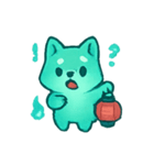 おばけ柴犬 提灯パレード（個別スタンプ：22）