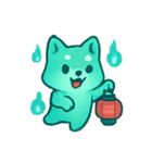 おばけ柴犬 提灯パレード（個別スタンプ：23）