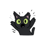 びびり黒猫ミミの霊月パニック（個別スタンプ：1）