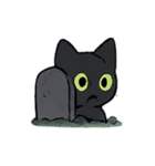 びびり黒猫ミミの霊月パニック（個別スタンプ：7）