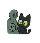 びびり黒猫ミミの霊月パニック（個別スタンプ：14）