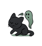 びびり黒猫ミミの霊月パニック（個別スタンプ：15）