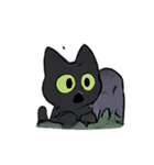 びびり黒猫ミミの霊月パニック（個別スタンプ：17）