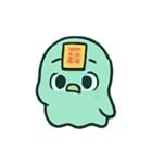 お札ペンギン 幽霊行進（個別スタンプ：4）