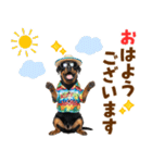 ロットワイラー子犬の夏スタンプ（個別スタンプ：1）