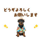 ロットワイラー子犬の夏スタンプ（個別スタンプ：38）