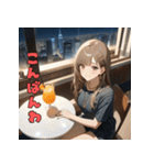 ひみつの夜。先輩と乾杯（個別スタンプ：8）
