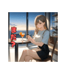 ひみつの夜。先輩と乾杯（個別スタンプ：26）