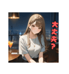 ひみつの夜。先輩と乾杯（個別スタンプ：28）