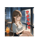 ひみつの夜。先輩と乾杯（個別スタンプ：40）