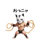 ニャッと決める！猫覆面レスラー（個別スタンプ：3）