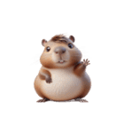 カピバラは誰とも関わりたくない（個別スタンプ：4）