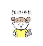 女の子と小さな動物たち（個別スタンプ：2）