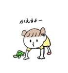 女の子と小さな動物たち（個別スタンプ：5）