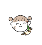 女の子と小さな動物たち（個別スタンプ：17）