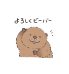 ふわふわチビーバー（個別スタンプ：1）