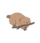 ふわふわチビーバー（個別スタンプ：38）
