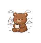 ぽかぽかクマさんの森のお昼寝日記（個別スタンプ：3）