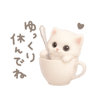 モフモフ白ネコ（個別スタンプ：9）