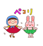 ほっかむり花ちゃんと動物たち12（個別スタンプ：9）