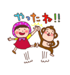 ほっかむり花ちゃんと動物たち12（個別スタンプ：19）