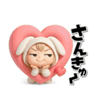 チビうさぎのギャグ満載デカ文字スタンプ（個別スタンプ：4）