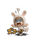 チビうさぎのギャグ満載デカ文字スタンプ（個別スタンプ：22）