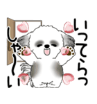 B＆W シーズー犬 「飛び出す」No.2（縦長）（個別スタンプ：4）