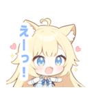 イエロー猫×ピンクの女の子スタンプ（個別スタンプ：13）