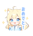 イエロー猫×ピンクの女の子スタンプ（個別スタンプ：29）
