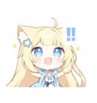 イエロー猫×ピンクの女の子スタンプ（個別スタンプ：34）