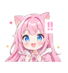 ピンク×ラブリーな女の子スタンプ（個別スタンプ：33）