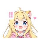 イエロー×ラブリーな女の子スタンプ（個別スタンプ：9）