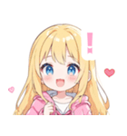 イエロー×ラブリーな女の子スタンプ（個別スタンプ：32）